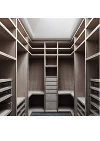 П-образная гардеробная комната в классическом стиле Сызрань