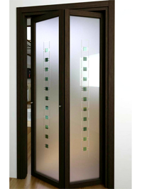 Складные двери гармошка с матовым стеклом Сызрань